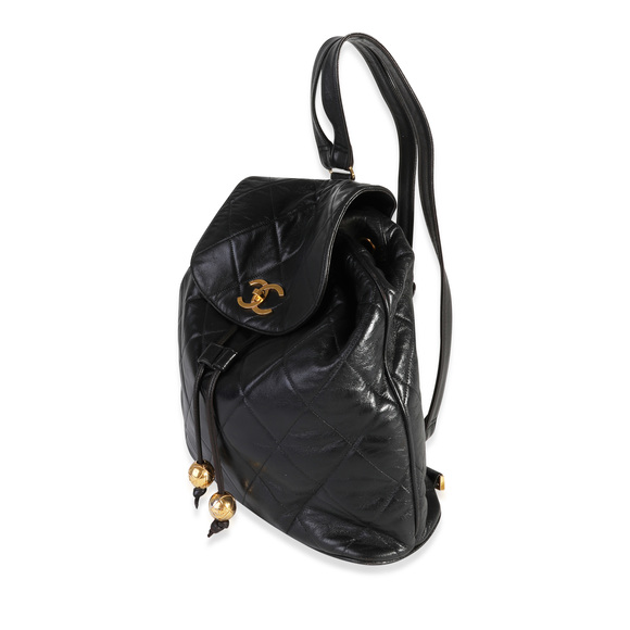 Chanel Vintage Black Quilted Lambskin Backpack - Picture 3 of 7